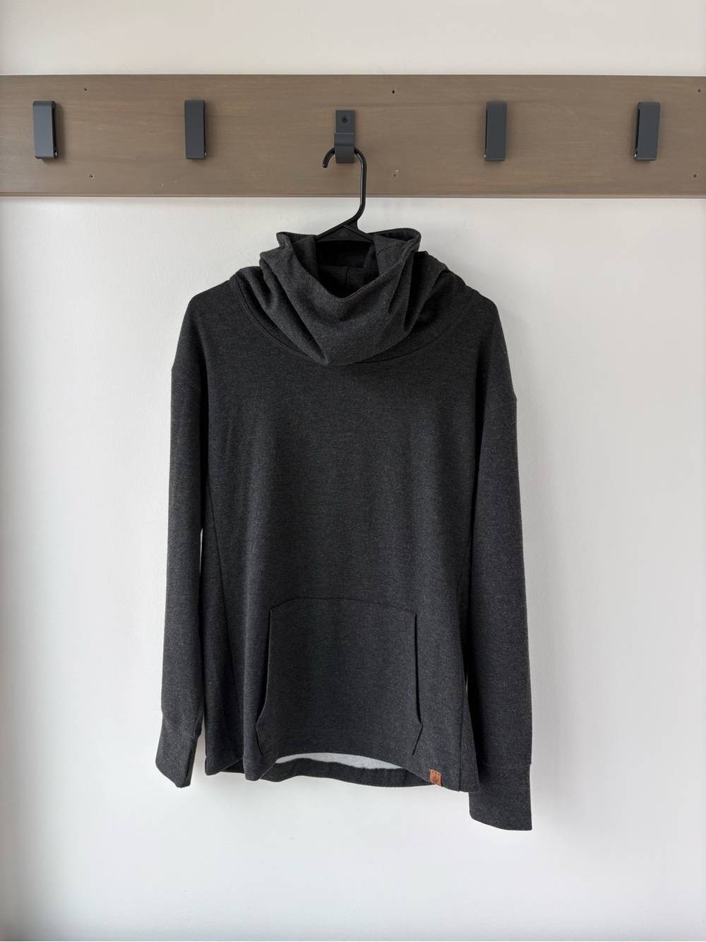 Fundamental Coast Funnel Neck Super Soft Pullover Hoodie Medium Charcoal NWT